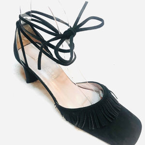 Kenneth Cole made in Italy suede fringe heel 6